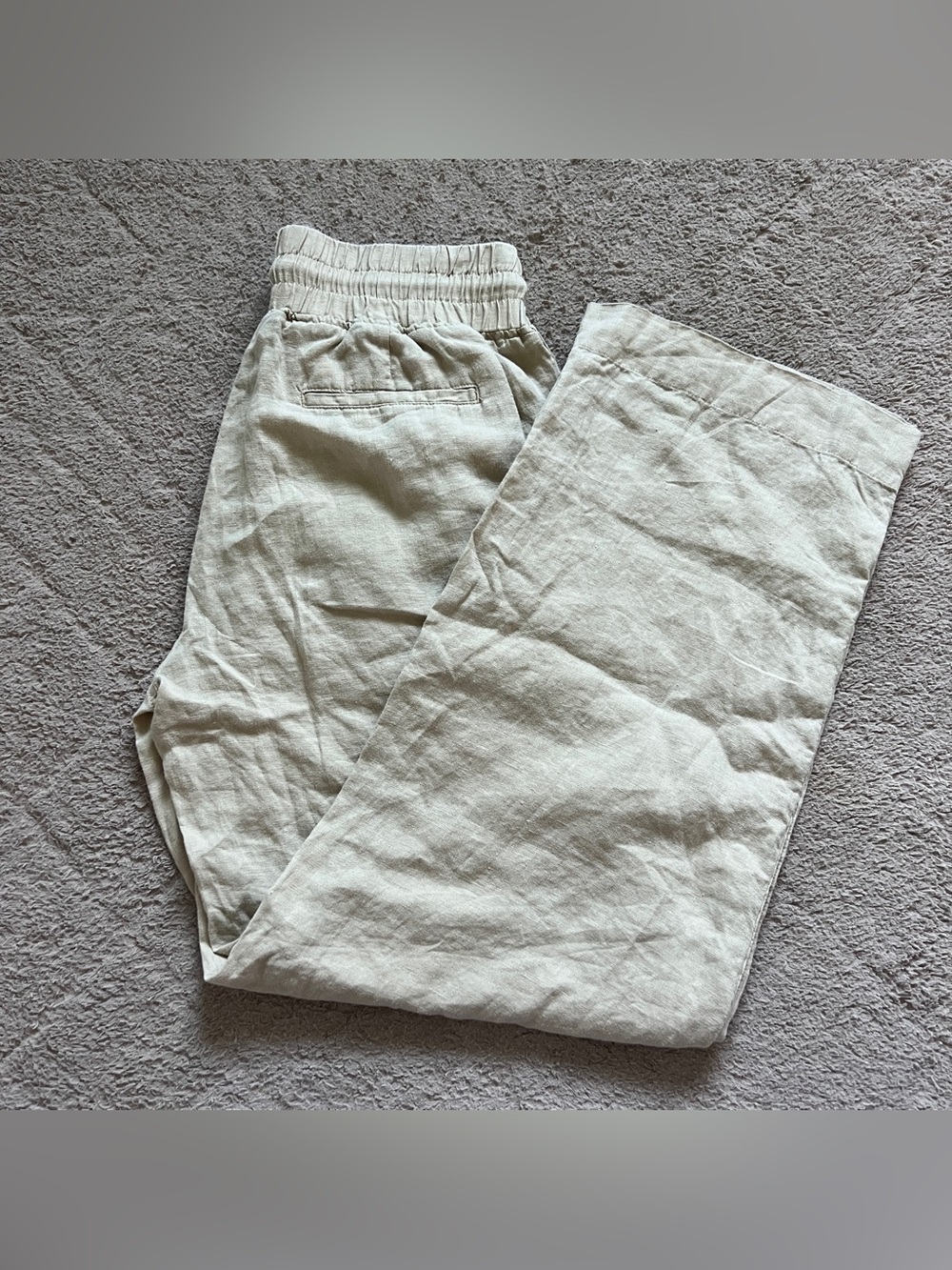 Quince Linen Wide Leg Pants High Rise Lightweight Minimal Old Money Stretch Sz S